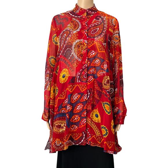 Celine Sheer Paisley Blouse - Picture 1 of 7